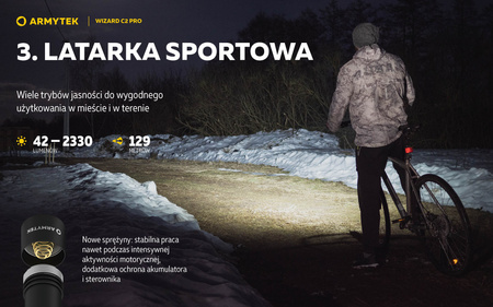 Latarka czołowa Armytek Wizard C2 Pro Magnet USB Warm