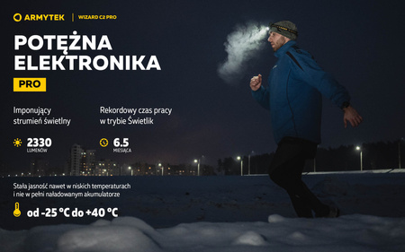 Latarka czołowa Armytek Wizard C2 Pro Magnet USB Warm