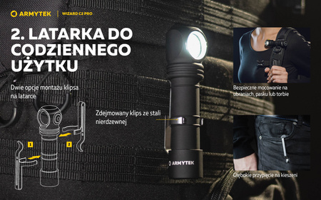 Latarka czołowa Armytek Wizard C2 Pro Magnet USB Warm