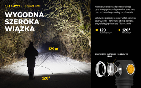 Latarka czołowa Armytek Wizard C2 Pro Magnet USB Warm